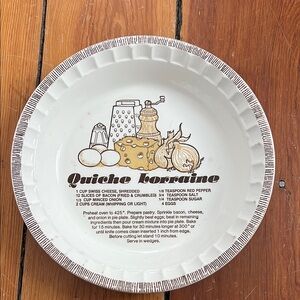 Vintage Quiche Lorraine Pie Plate
